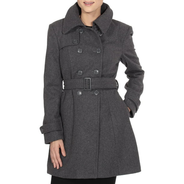 US Women Winter Warm Slim Coat Double Breasted Wool Trench Coat Jacket Outerwear 